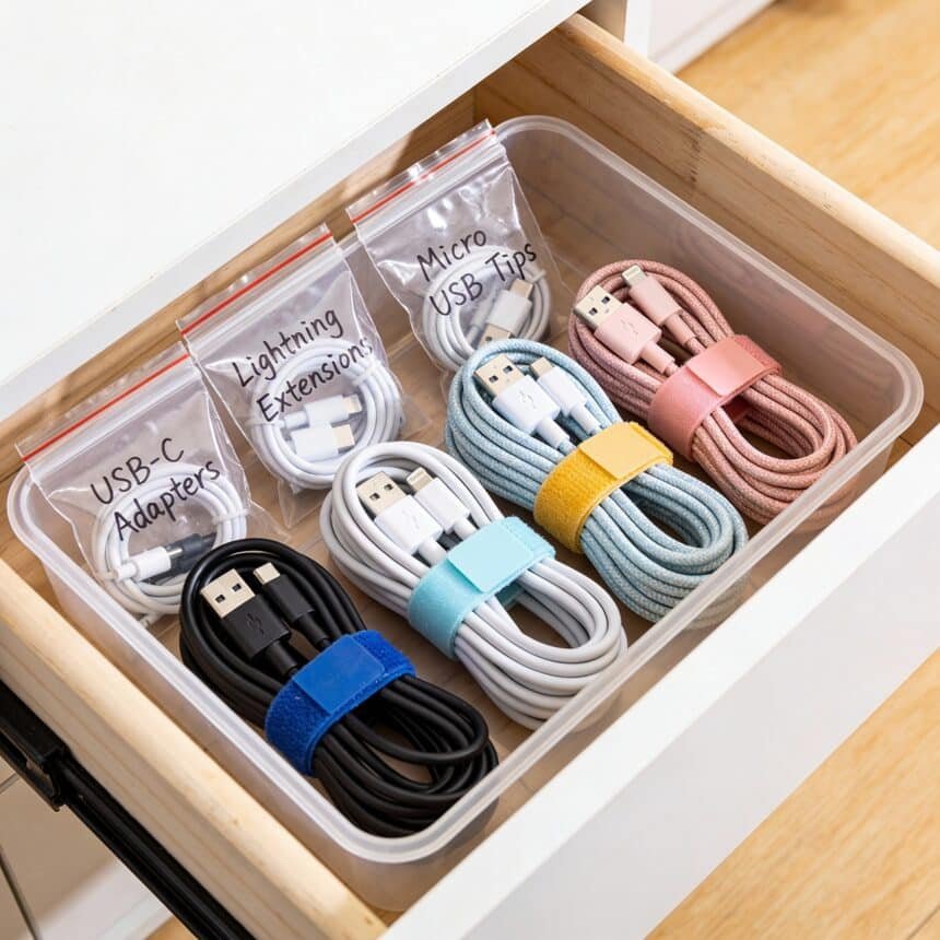 How I Finally Organized My Charging Cable Chaos (It Took 30 Minutes)