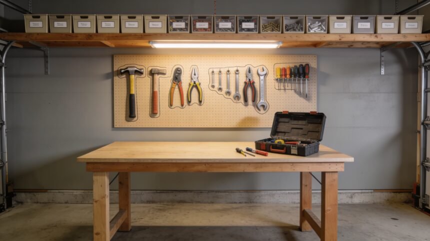 Garage Workbench Organization for Quick Home Repairs