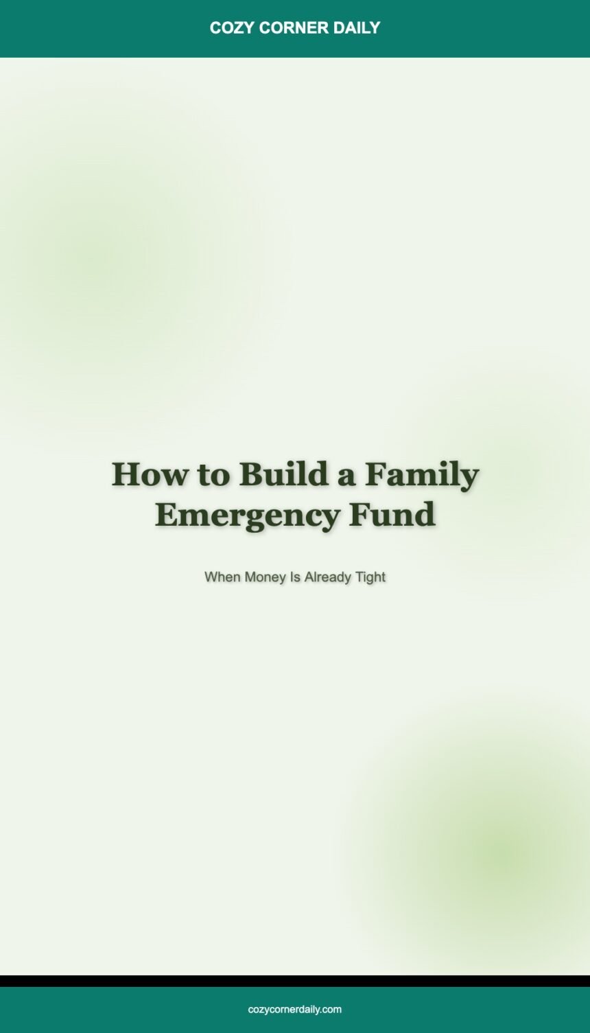 How to Build a Family Emergency Fund When Money Is Already Tight