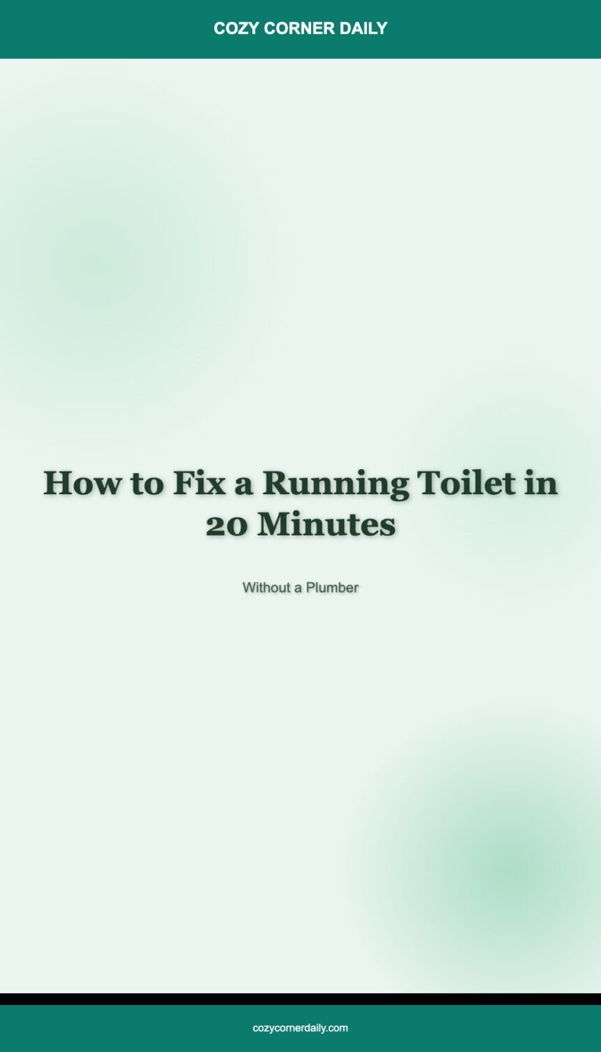 How to Fix a Running Toilet in 20 Minutes Without a Plumber