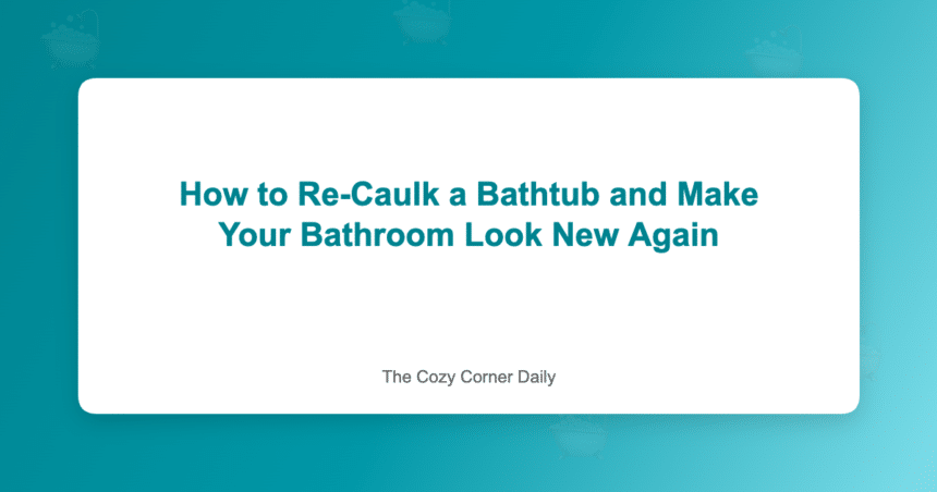 How to Re-Caulk a Bathtub and Make Your Bathroom Look New Again