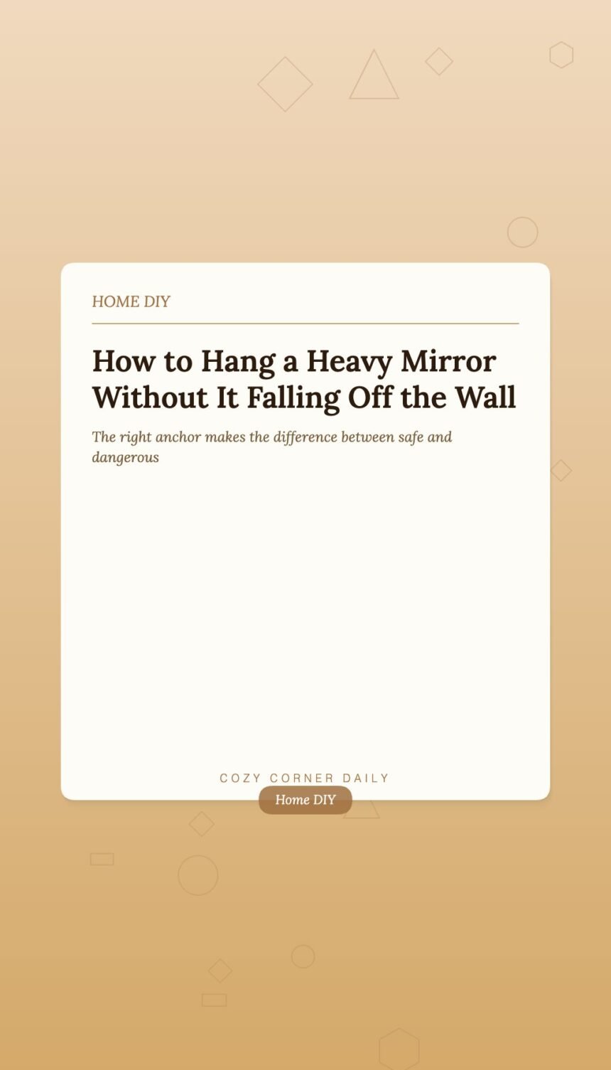 How to Hang a Heavy Mirror on Drywall Safely How to Hang a Heavy Mirror on Drywall Safely