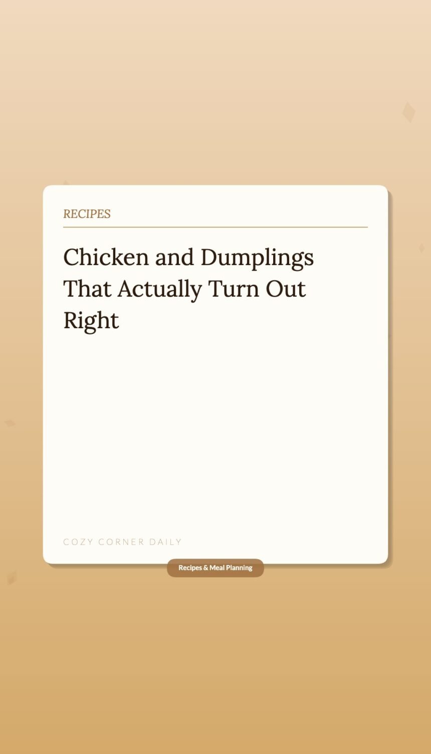 How to Make Chicken and Dumplings From Scratch