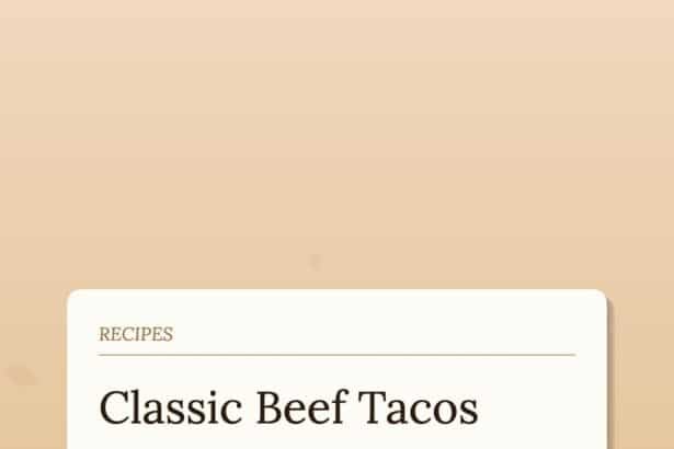 How to Make Classic Beef Tacos
