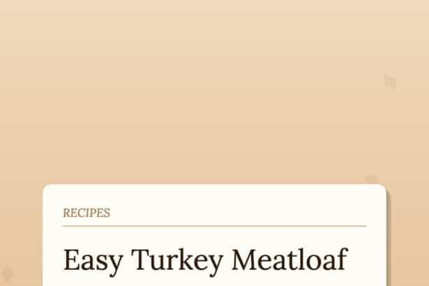 How to Make Easy Turkey Meatloaf