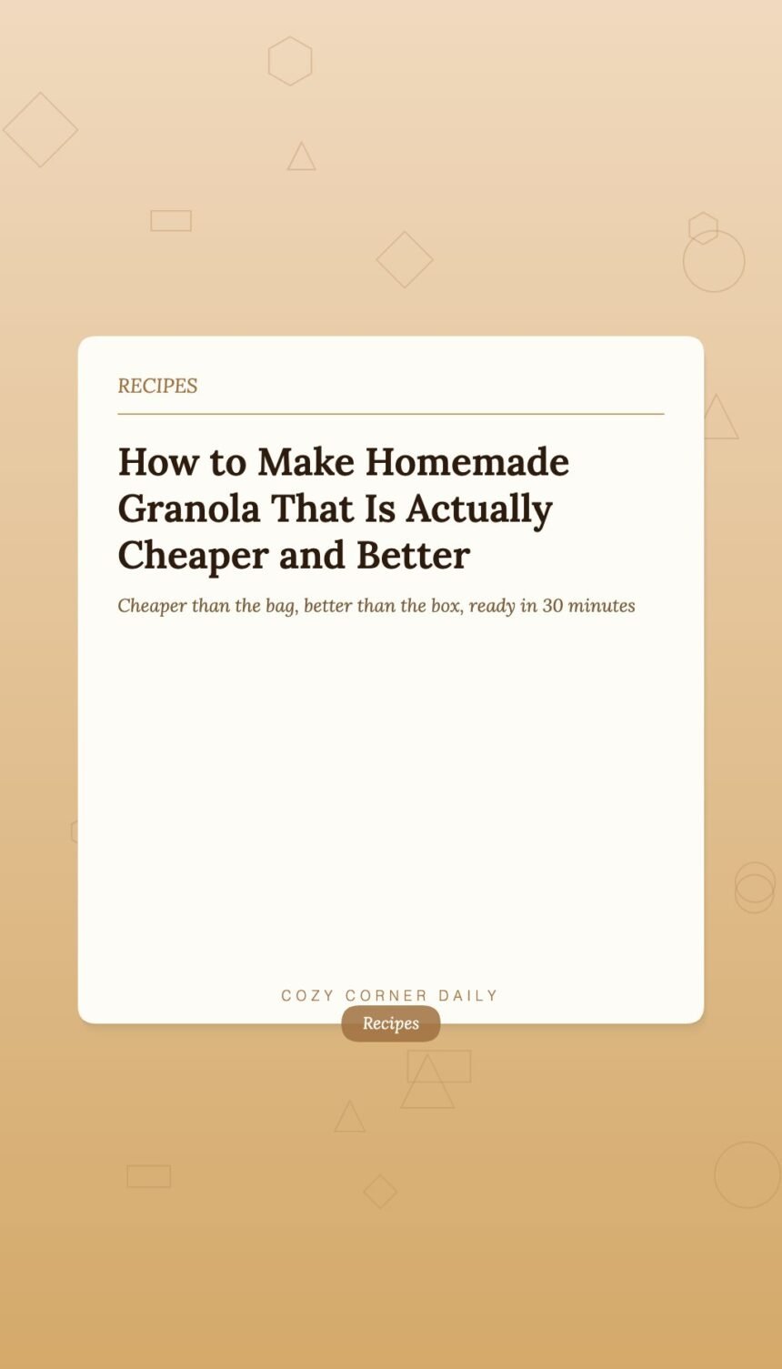 How to Make Homemade Granola That Stays Crunchy for Two Weeks How to Make Homemade Granola That Stays Crunchy for Two Weeks