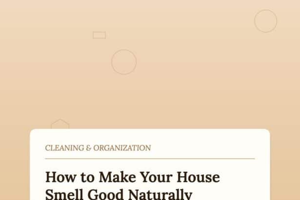 How to Make Your House Smell Good Naturally Without Air Fresheners