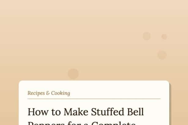 How to Make Stuffed Bell Peppers That Work as a Complete Weeknight Meal