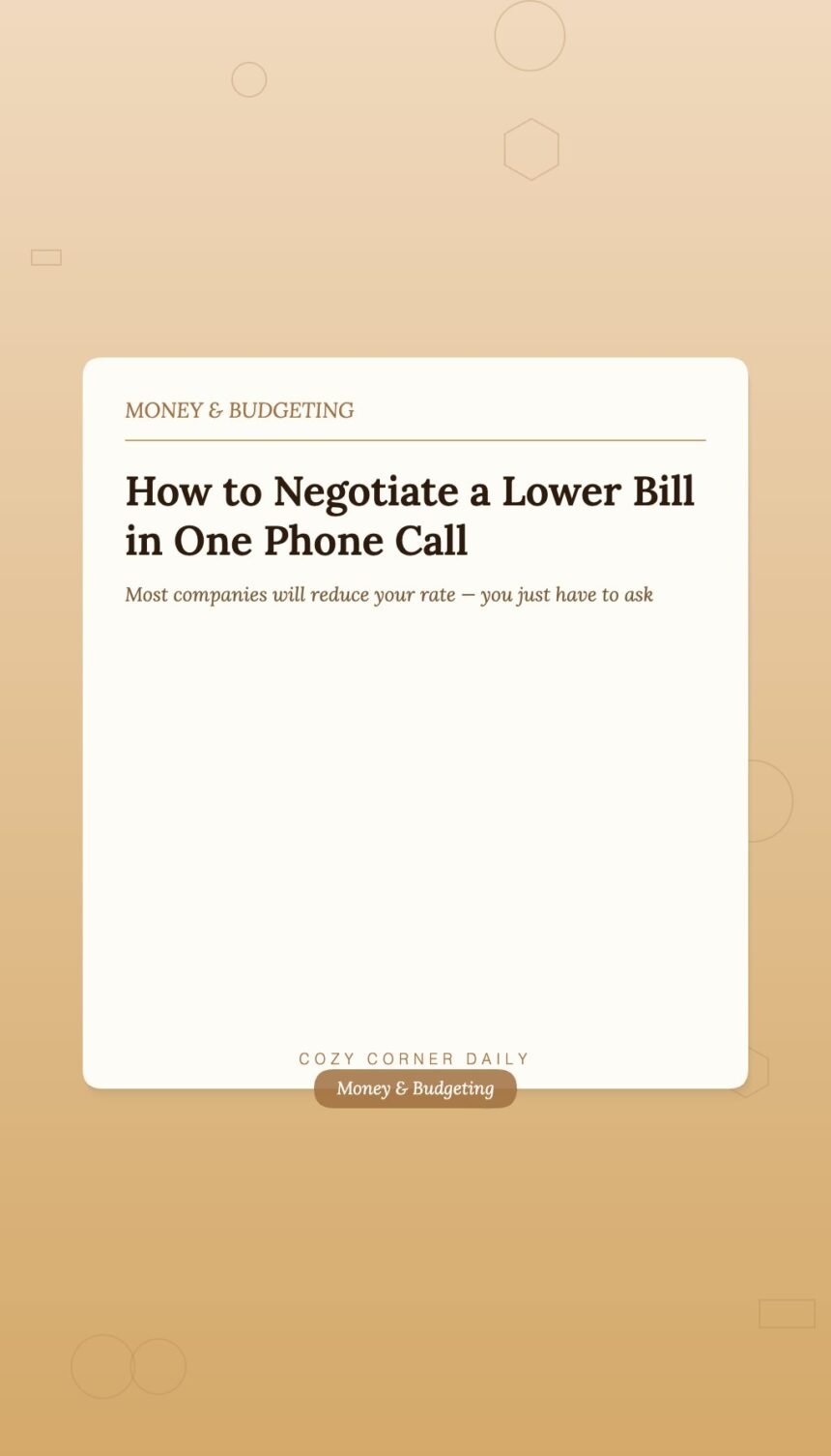 How to Negotiate a Lower Bill on Cable Internet and Phone Services