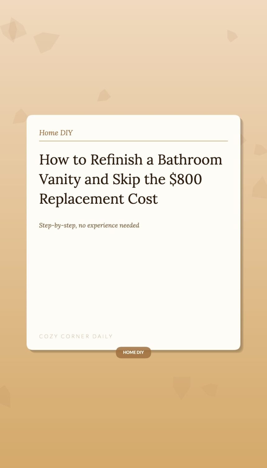 How to Refinish a Bathroom Vanity and Skip the 0 Replacement Cost