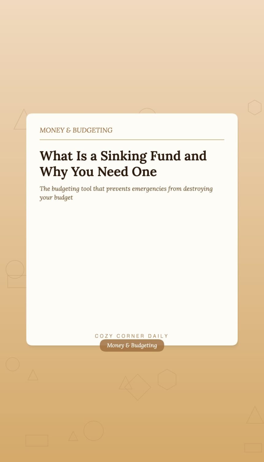 How to Create a Sinking Fund and What to Use One For How to Create a Sinking Fund and What to Use One For