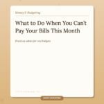 What to Do When You Can’t Pay Your Bills This Month