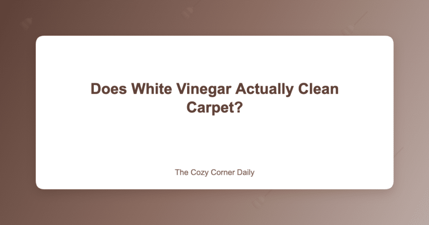 Does White Vinegar Actually Clean Carpet?