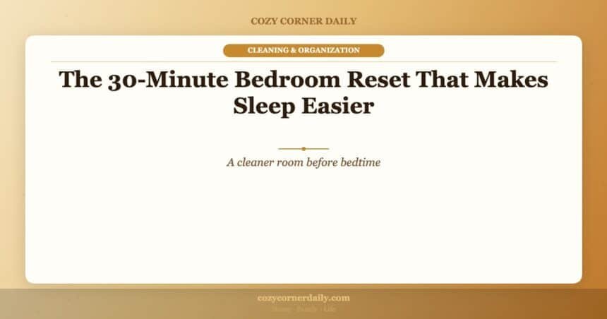 The 30-Minute Bedroom Reset That Makes Sleep Easier