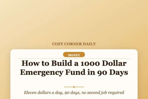 How to Build a 1000 Dollar Emergency Fund in 90 Days
