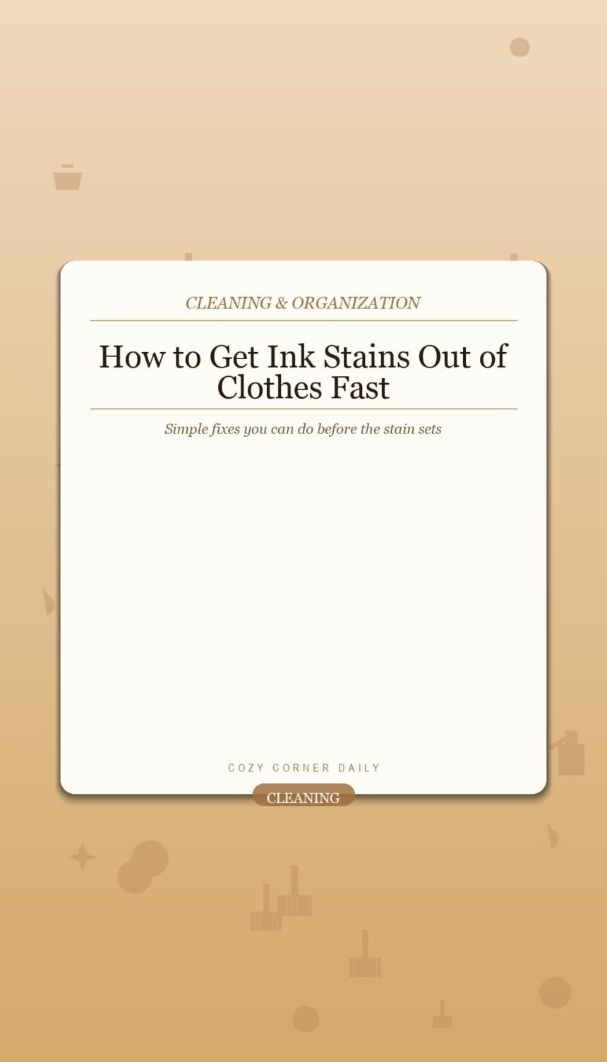 How to Get Ink Stains Out of Clothes Before They Set