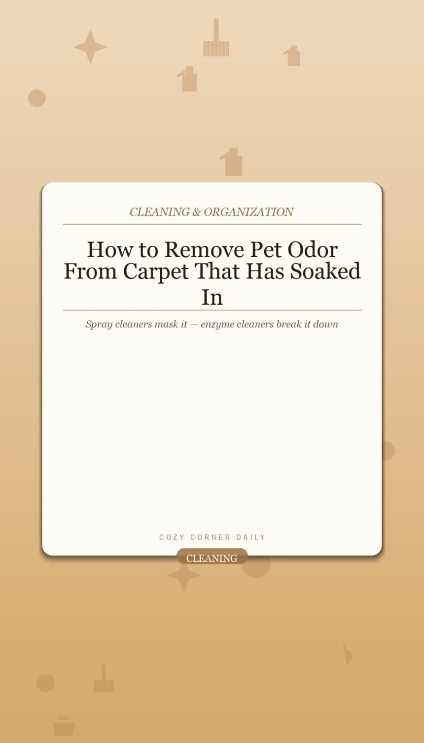 How to Remove Pet Odor From Carpet That Has Soaked In