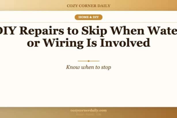 DIY Repairs to Skip When Water or Wiring Is Involved