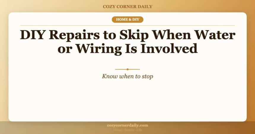 DIY Repairs to Skip When Water or Wiring Is Involved