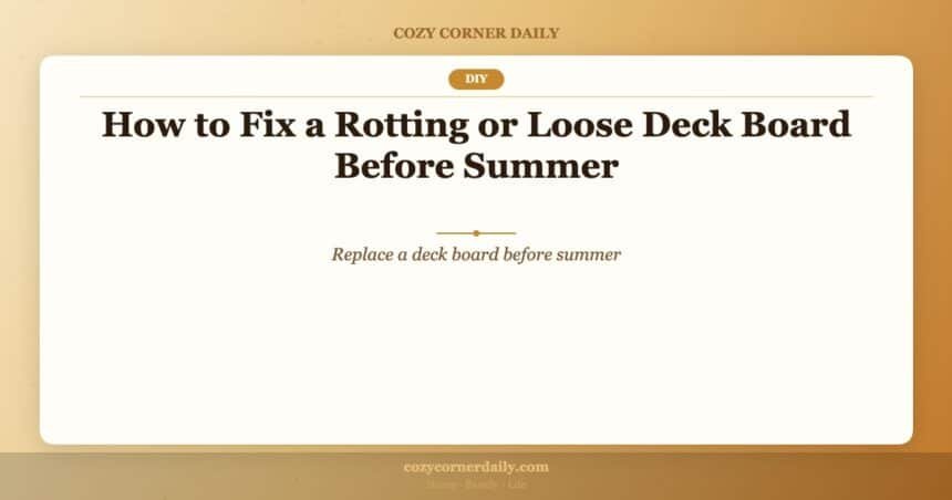 How to Fix a Rotting or Loose Deck Board Before Summer