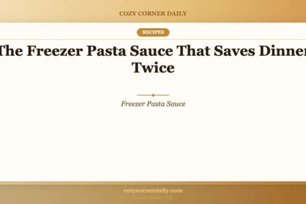 The Freezer Pasta Sauce That Saves Dinner Twice