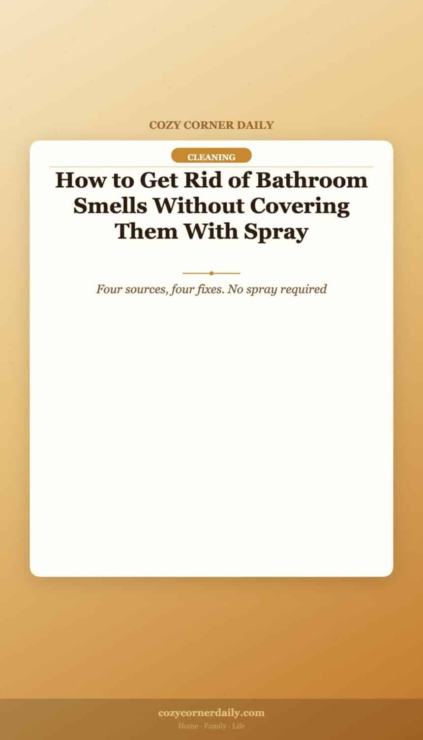 How to Get Rid of Bathroom Smells Without Covering Them With Spray
