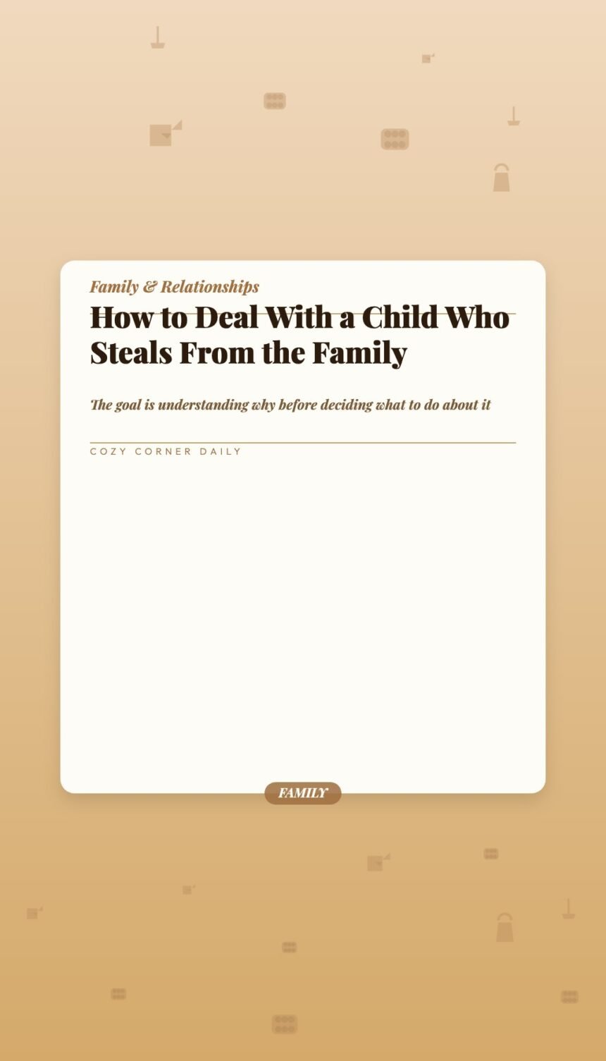 How to Deal With a Child Who Steals From the Family