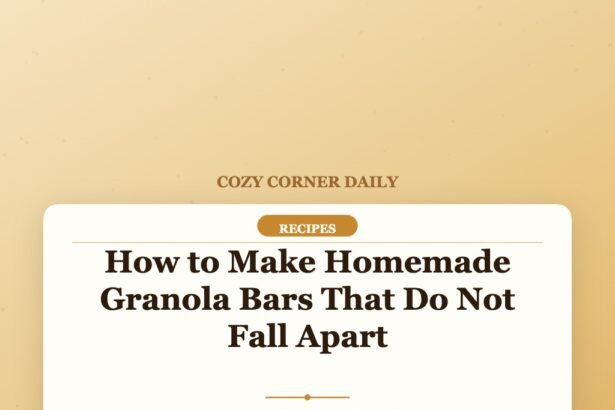 How to Make Homemade Granola Bars That Do Not Fall Apart