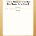 How to Make Slow Cooker Beef Tacos for a Crowd