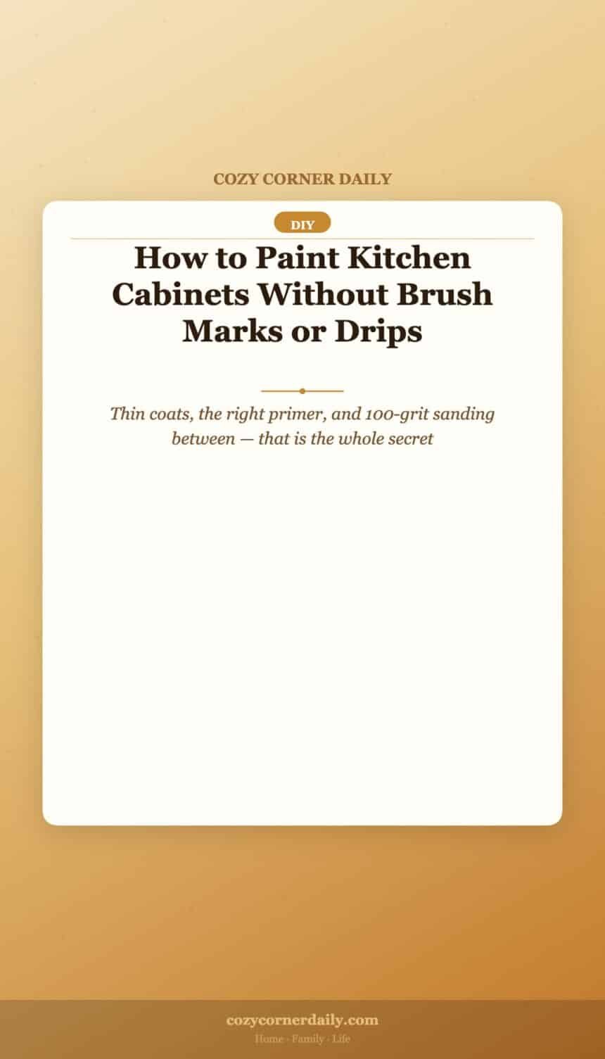 How to Paint Kitchen Cabinets Without Brush Marks or Drips