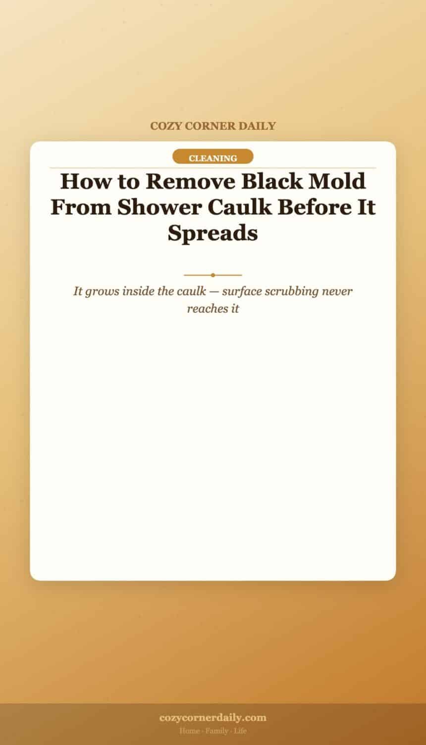 How to Remove Black Mold From Shower Caulk Before It Spreads