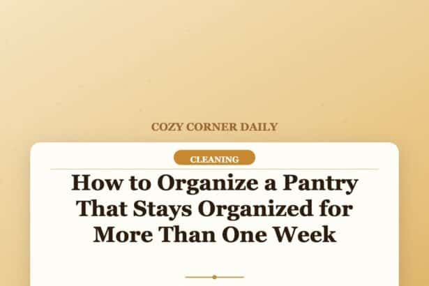 How to Organize a Pantry That Stays Organized for More Than One Week