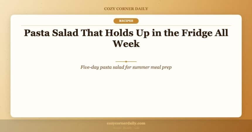 Pasta Salad That Holds Up in the Fridge All Week
