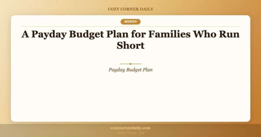 A Payday Budget Plan for Families Who Run Short