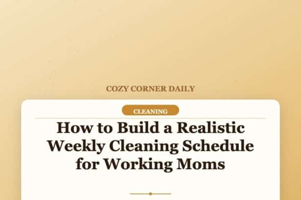 How to Build a Realistic Weekly Cleaning Schedule for Working Moms