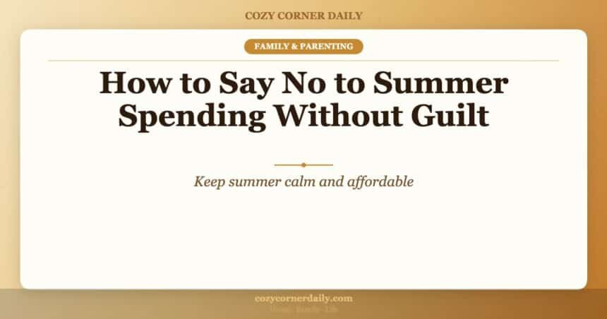 How to Say No to Summer Spending Without Guilt