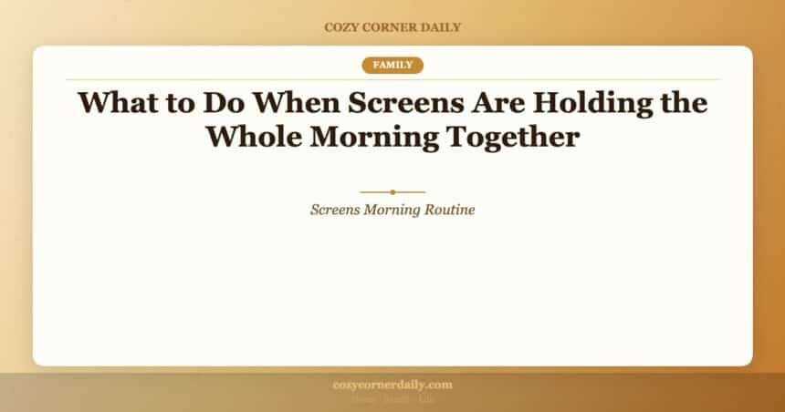 What to Do When Screens Are Holding the Whole Morning Together
