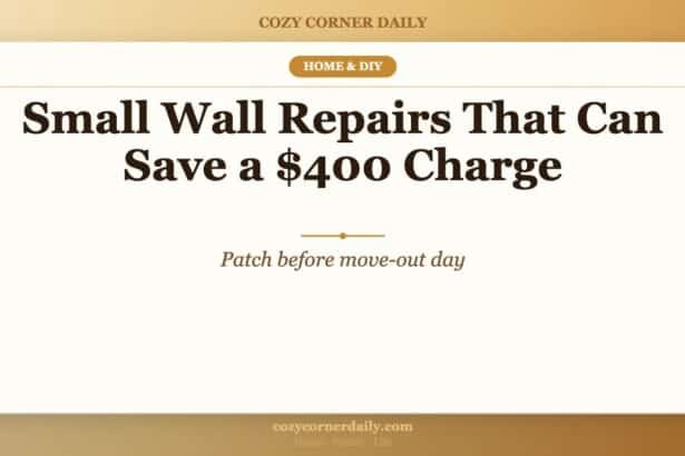 Small Wall Repairs That Can Save a 0 Charge