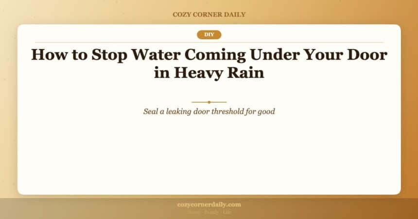 How to Stop Water Coming Under Your Door in Heavy Rain