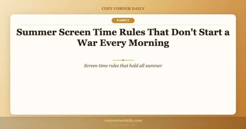 Summer Screen Time Rules That Don’t Start a War Every Morning
