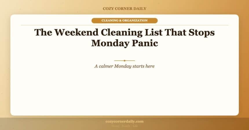 The Weekend Cleaning List That Stops Monday Panic