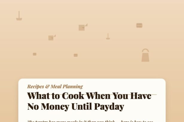 What to Cook When You Have No Money Until Payday