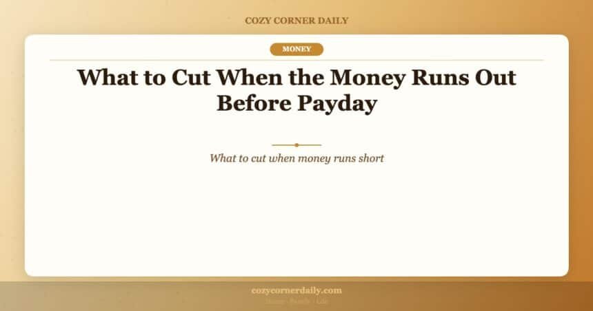 What to Cut When the Money Runs Out Before Payday