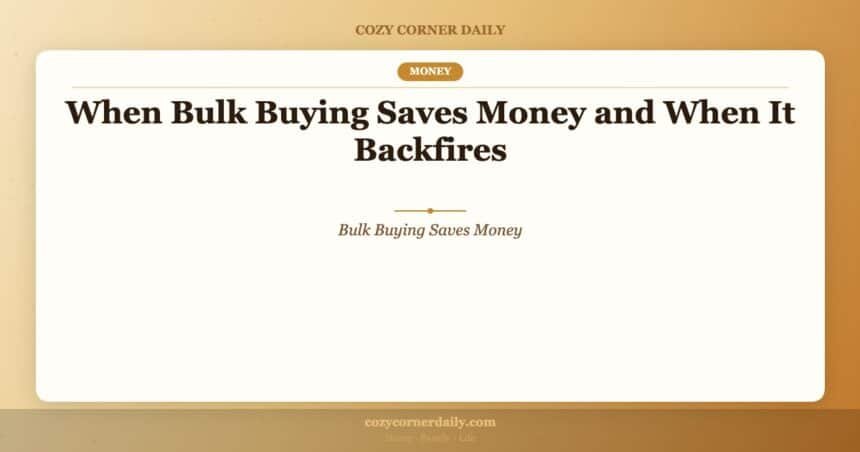 When Bulk Buying Saves Money and When It Backfires